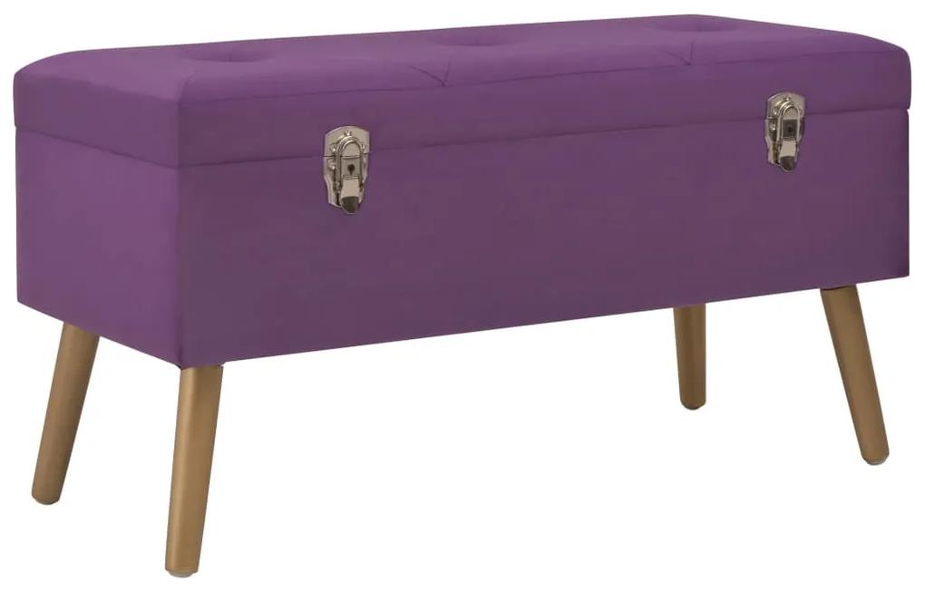 Banca cu un compartiment de depozitare, violet, 80 cm, catifea Violet