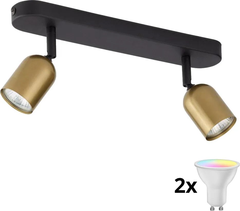 Spot LED RGBW reglabil TOP 2xGU10/6,5W/230V 2700-6500K auriu/negru
