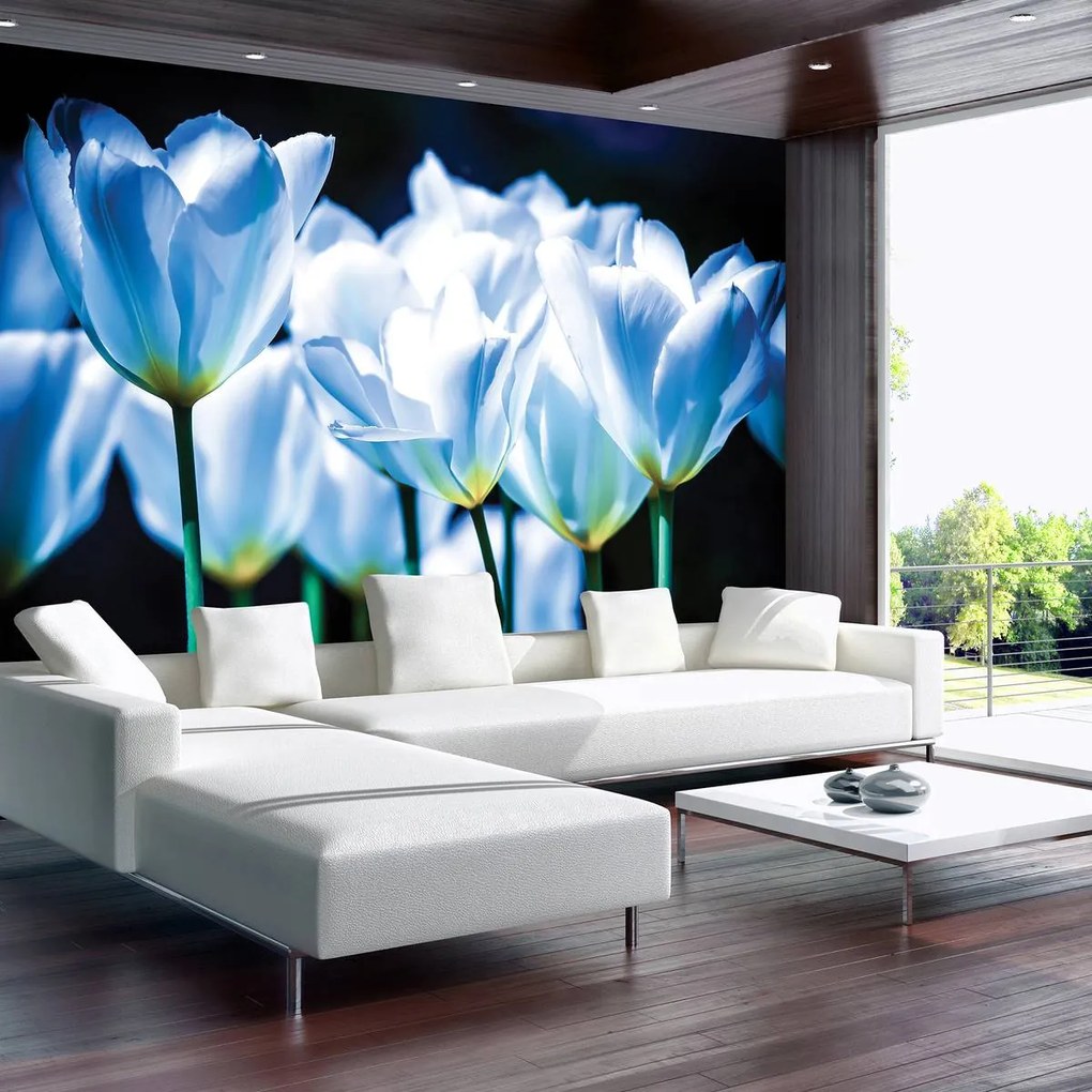 Fototapet - Flori - tonul albastru (152,5x104 cm)