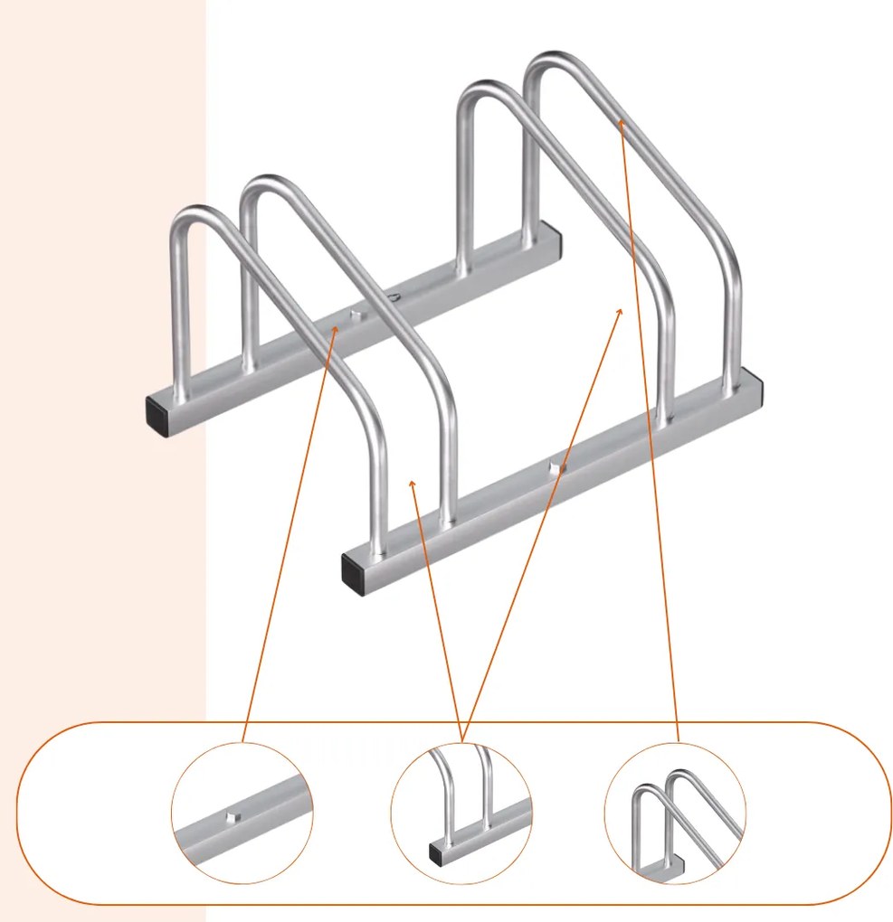 Suport pentru 2 biciclete BIKE, 50x32x27cm, argintiu Monzana