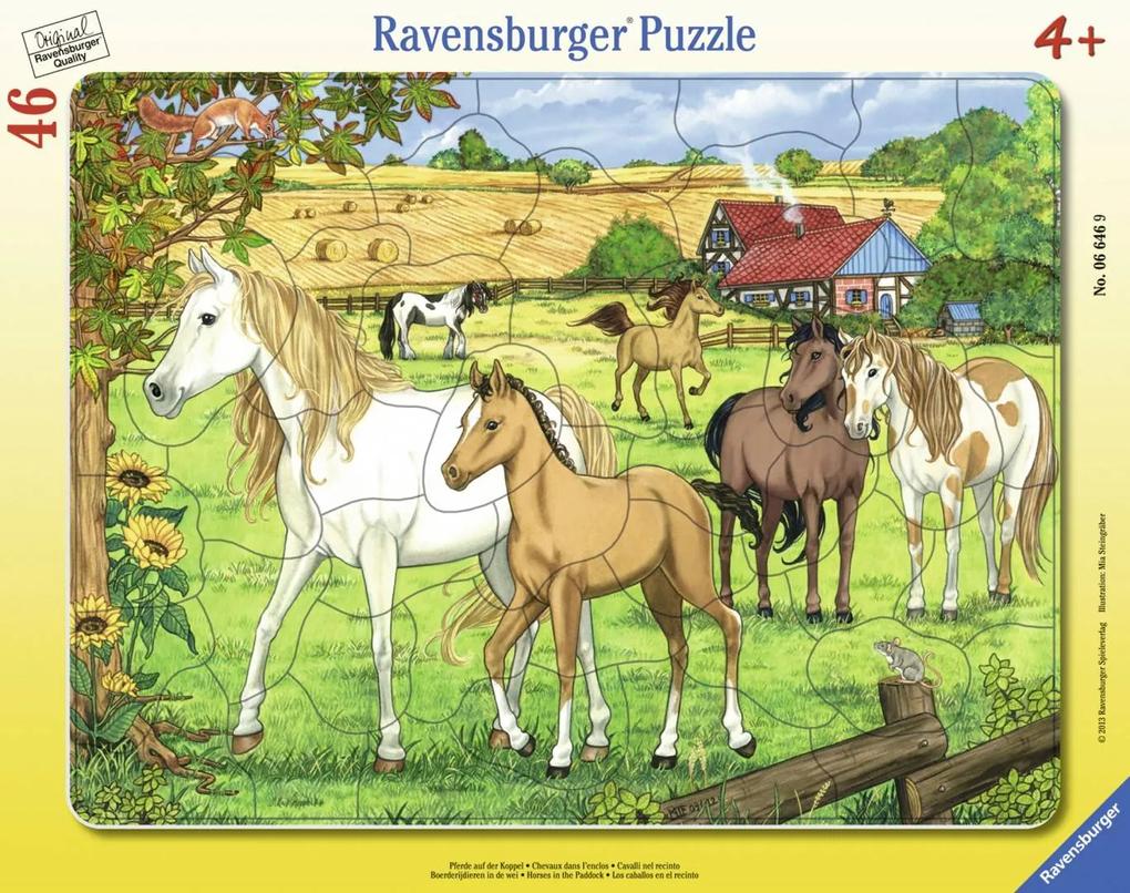 Puzzle Copii 4Ani+ cai la ferma, 46 piese
