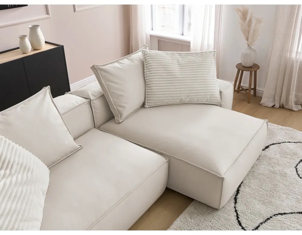 Colțar bej cu tapițerie din imitație de piele (cu colț variabil) Boheme – Bobochic Paris