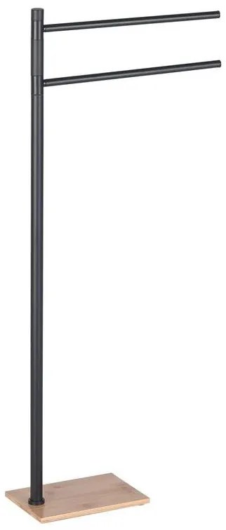 Suport pentru prosoape TRILLY 83,5 cm, negru mat/bambus - Gedy