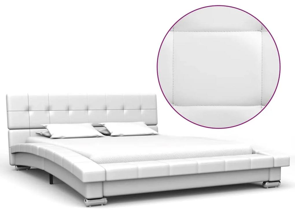 280624 vidaXL Cadru de pat, alb, 200 x 140 cm, piele artificială