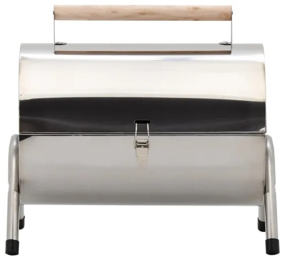 Grătar portabil cu cărbuni, crom lucios