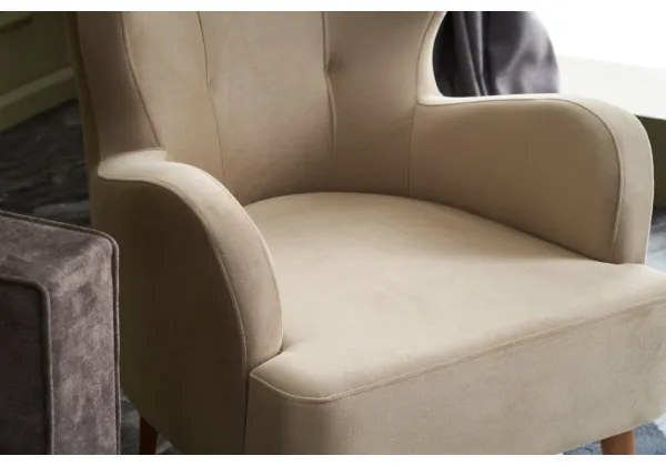 Fotoliu cu aripi NEKO, crem