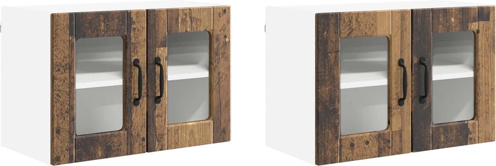 vidaXL Dulap de bucătărie cu raft 2 pcs Lemn vechi 60 x 31 x 40 cm