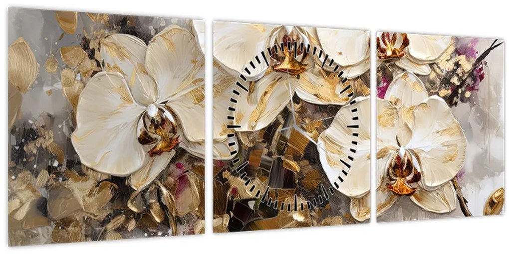 Tablou - Orhidee (cu ceas) (90x30 cm)