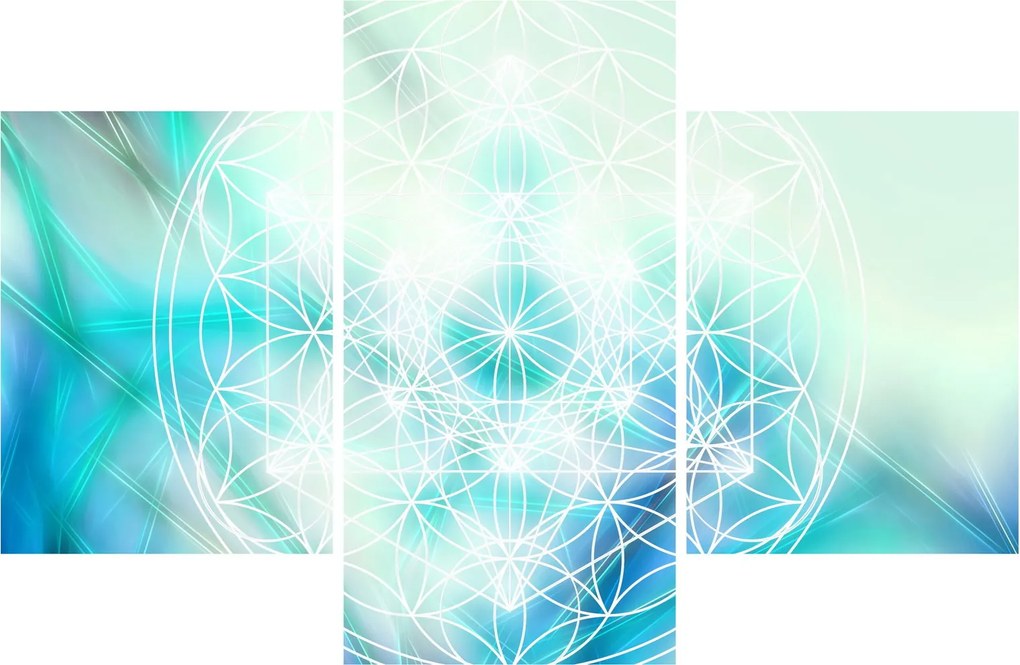 Tablou - Merkaba pe un fundal turcoaz (90x60 cm)