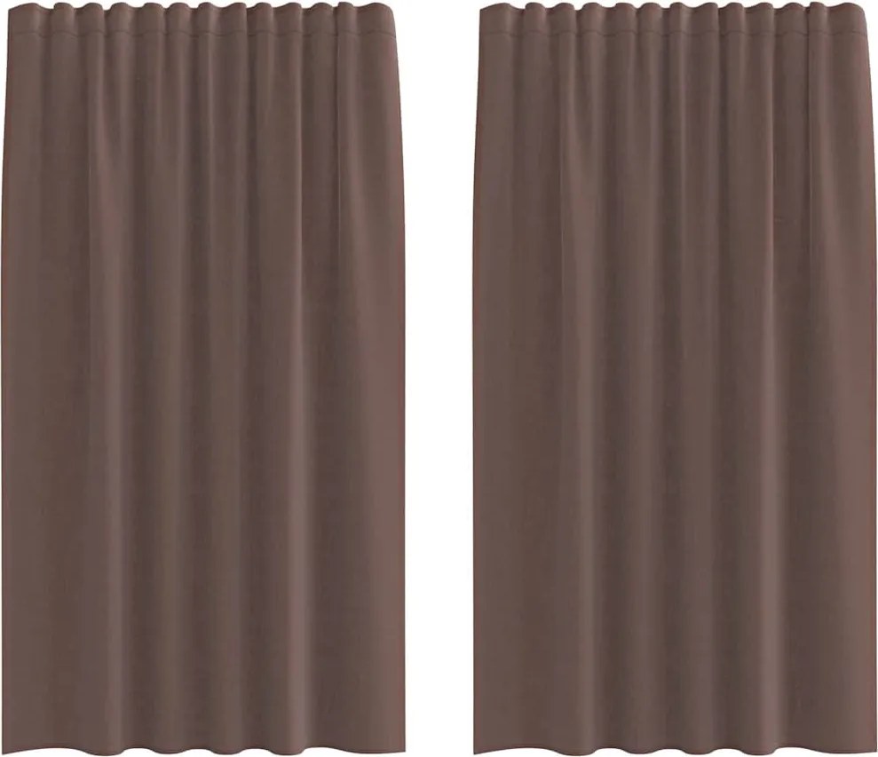 vidaXL Perdele Voile cu tablă 2 buc Maro