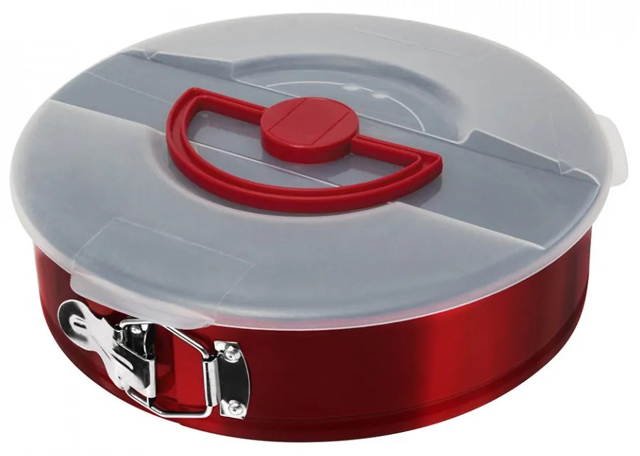 Tava pentru copt rotunda cu pereti detasabili cu capac 26x6.8cm Metallic Line Burgundy Edition Berlinger Haus BH 1554