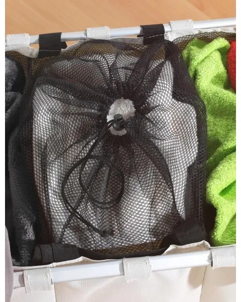 WENKO 3440113100 - Coș pentru rufe TRIO 63 x 57 cm bej/negru/argintiu