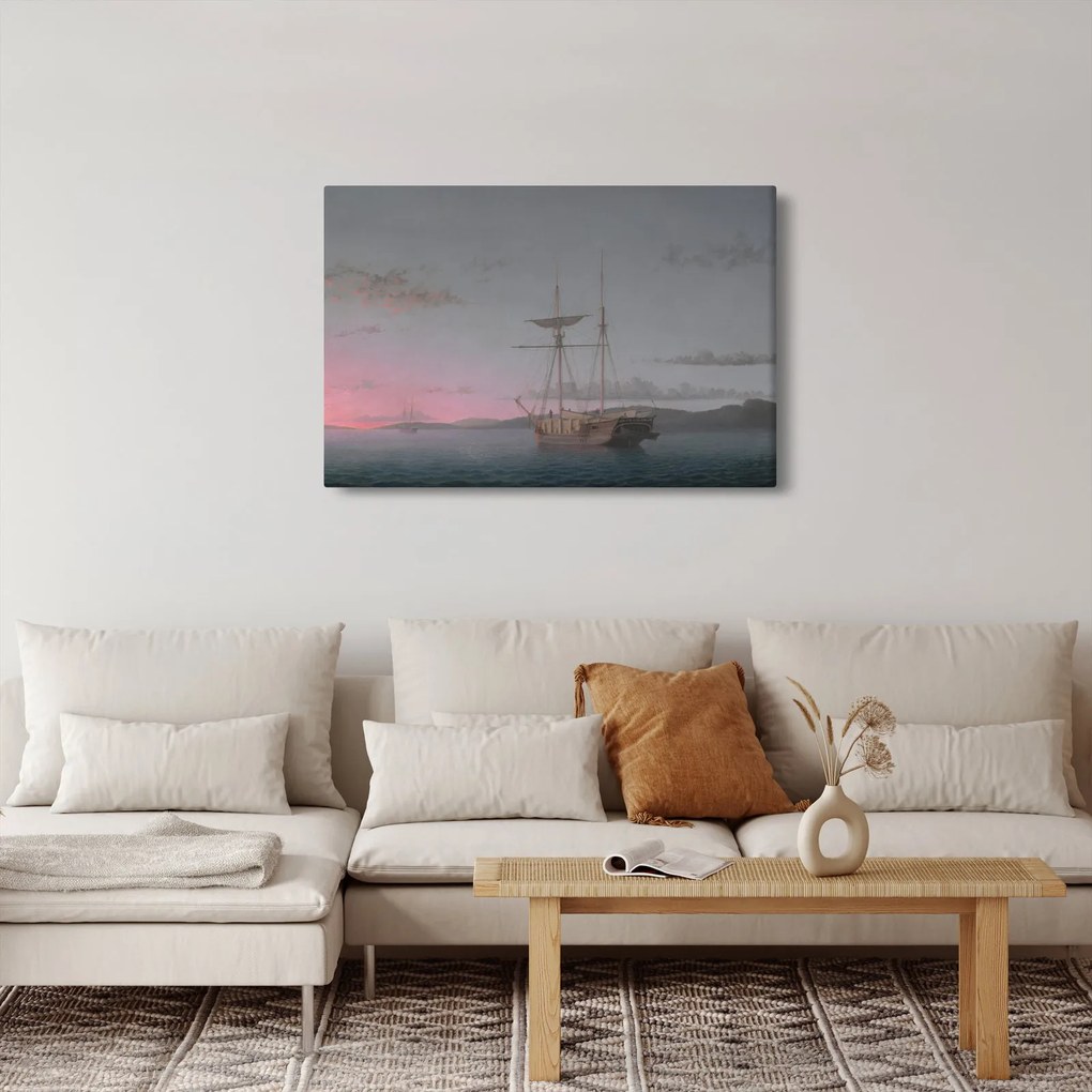 Tablou - Fitz Henry Lane, Lumber Schooners at Evening on Penobscot Bay, reproducere (90x60 cm)
