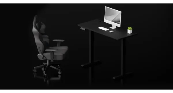 Birou cu înălțime reglabilă LEVANO 120x60 cm negru