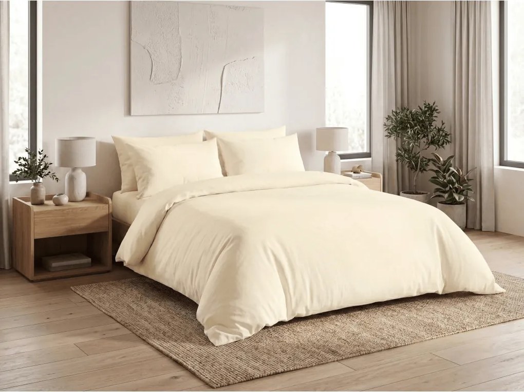 Lenjerie de pat din bumbac FOREVER COLOURS galbenă Dimensiune lenjerie de pat: 2 buc 60 x 70 cm | 260 x 220 cm