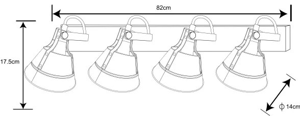 Spot GÜNTHER 4xE27/60W/230V Globo 15366Z-4
