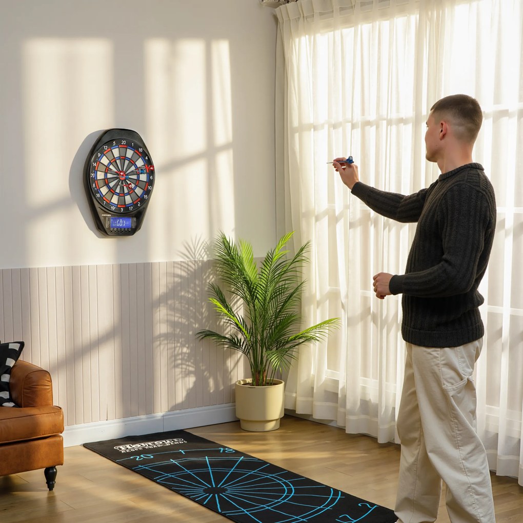 SPORTNOW Țintă electronică pentru săgeți Joc de săgeți electronic luminat ecran LED supradimensionat reîncărcabil negru | Aosom Romania