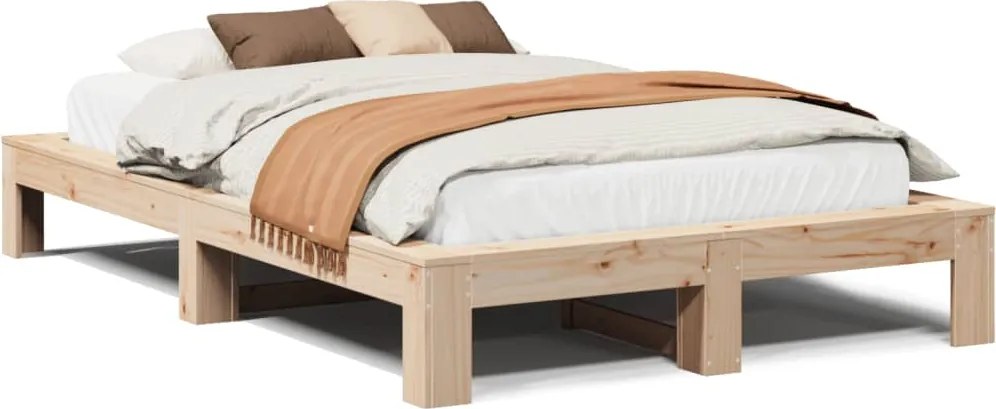 vidaXL Cadru de pat fără saltea, 120x200 cm, lemn masiv pin