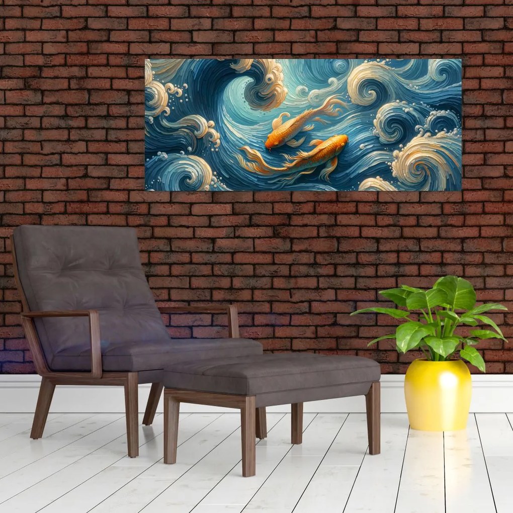 Tablou - Pești aurii (120x50 cm)