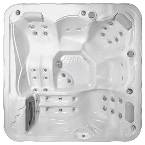 Minipiscina Pluto alb lucios, Wellis, MyLine, sistem stereo myMusic, 5 locuri, 200x200 cm