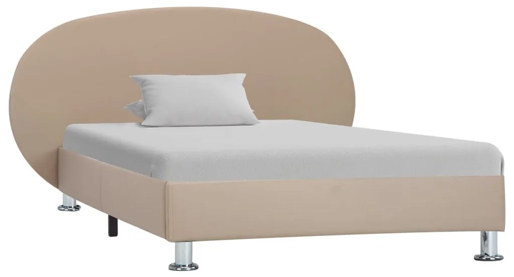 vidaXL Cadru de pat, cappuccino, 100 x 200 cm, piele ecologică