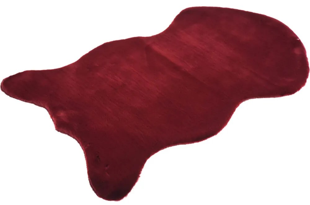Covor Sheepskin, dreptunghiular, 50x90, uni, bordo, poliester
