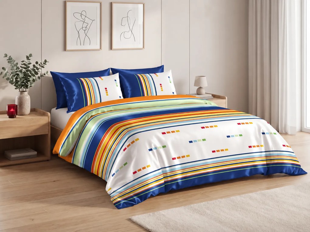 Lenjerie de pat din satin SOLERO colorata Dimensiune lenjerie de pat: 70 x 90 cm | 140 x 200 cm