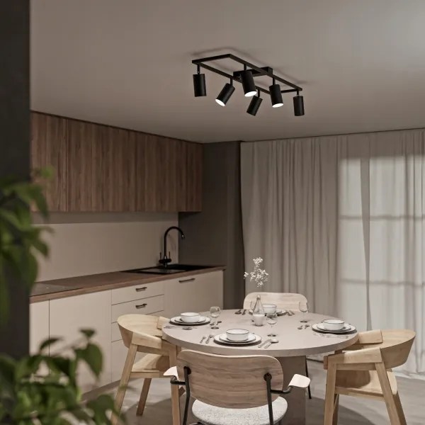 Lampă spot 6xGU10/30W/230V, neagră