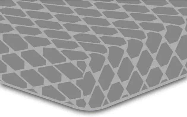 Cearșaf cu elastic, din microfibră DecoKing Rhombus, 160 x 200 cm, gri