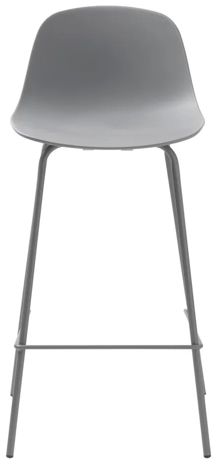 Scaun de bar gri din plastic (înălțime șezut 67,5 cm) Whitby – Unique Furniture