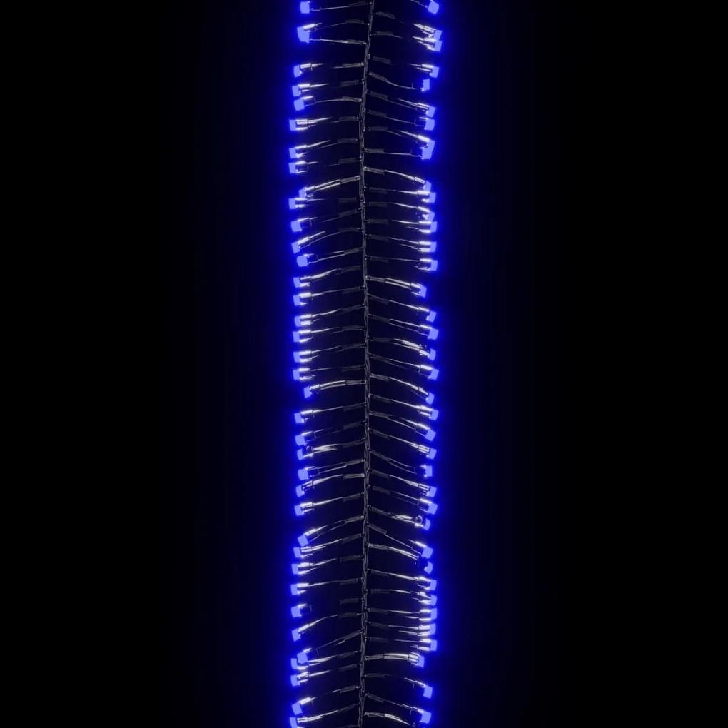 Instalatie ciorchine cu 400 LED-uri, albastru, 8 m, PVC 1, Albastru si verde inchis, 7.4 m
