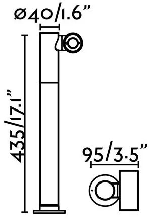 Stalp LED exterior cu proiector directionabil IP65 SPY 43,5cm