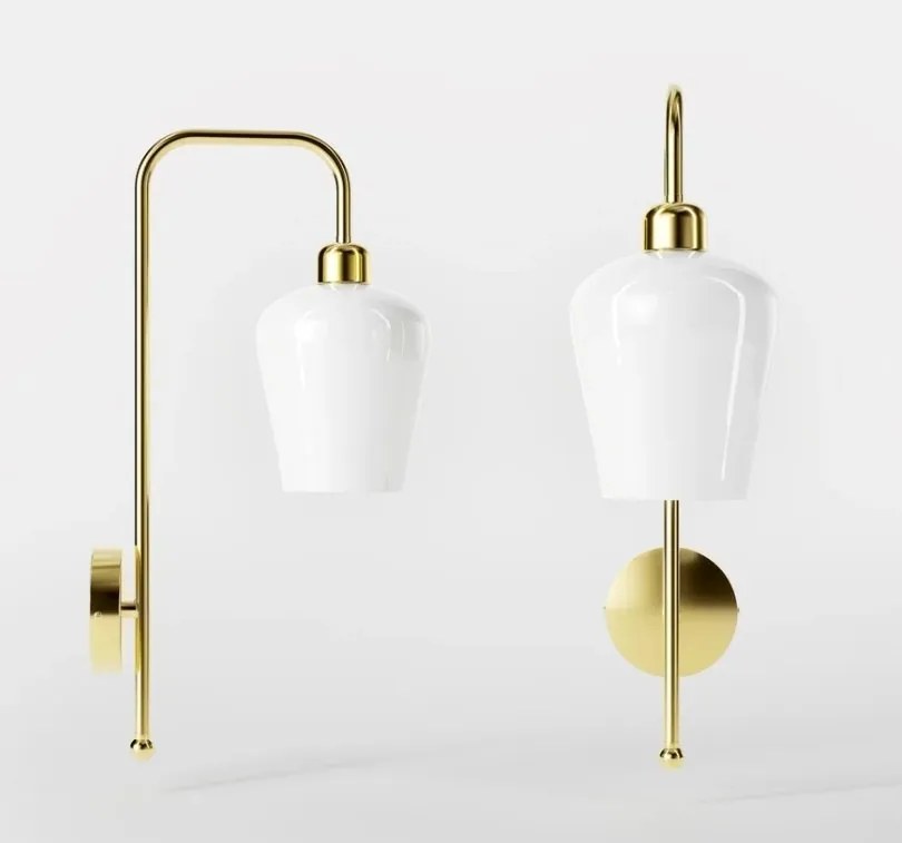 Aplica de perete design italian din alama si sticla Talis