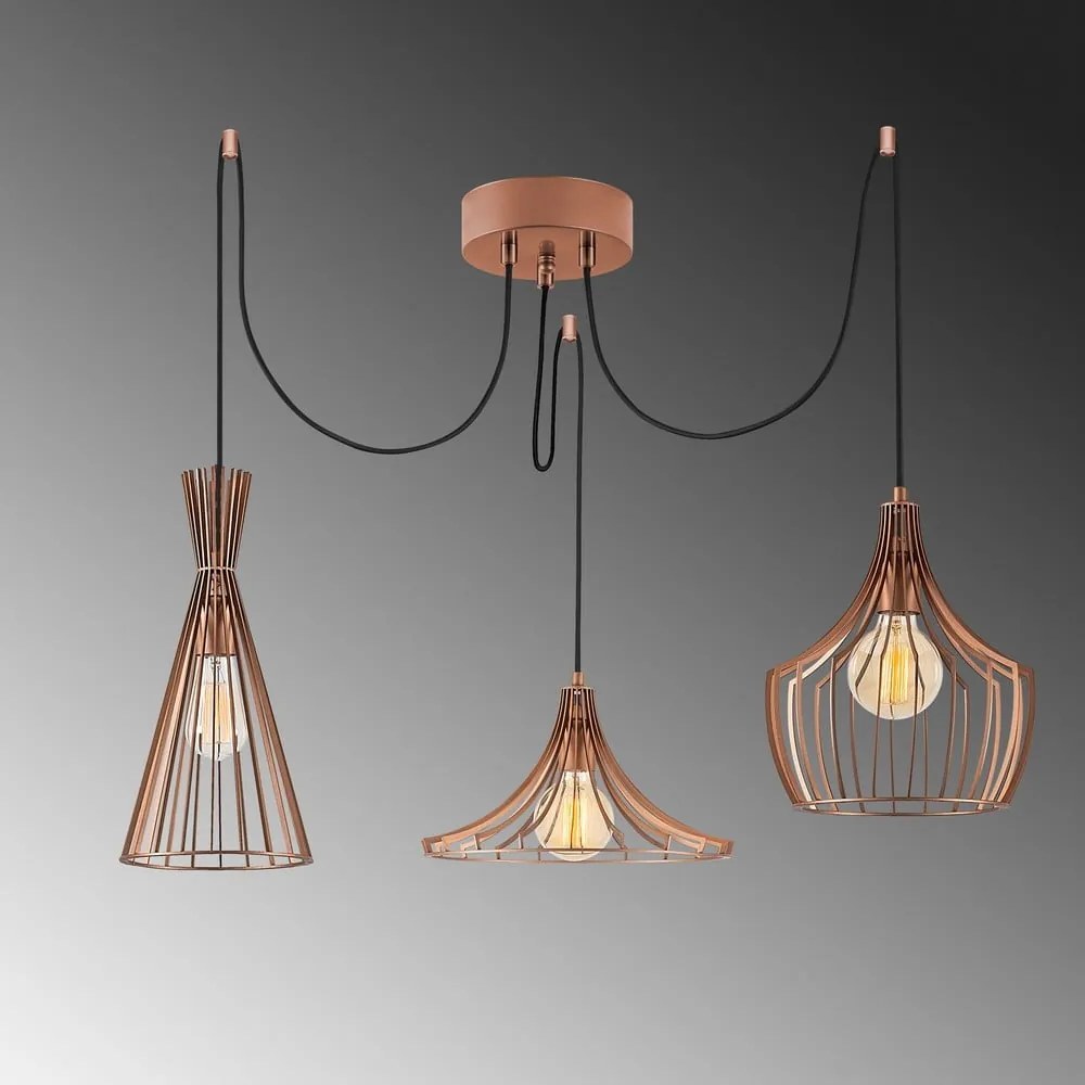 Lustră arămie cu abajur din metal Mezopotamya – Opviq lights