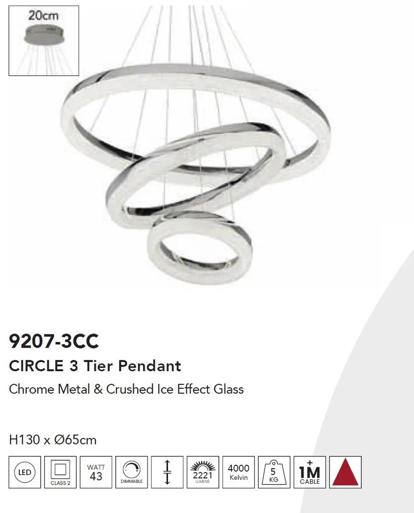 Lustra LED suspendata design circular Circle 3Lt