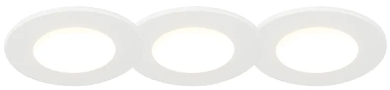 Set de 3 Spoturi încastrate albe Inclusiv LED 3000K 4W IP65 - Blanca