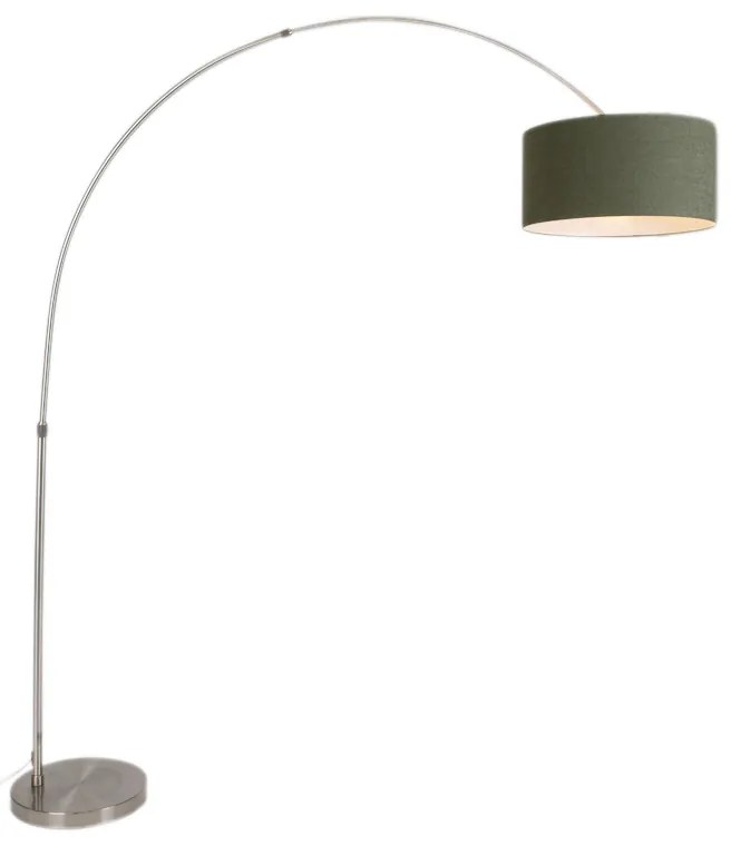 Lampă cu arc din oțel cu abajur verde mușchi 50/50/25 - XXL