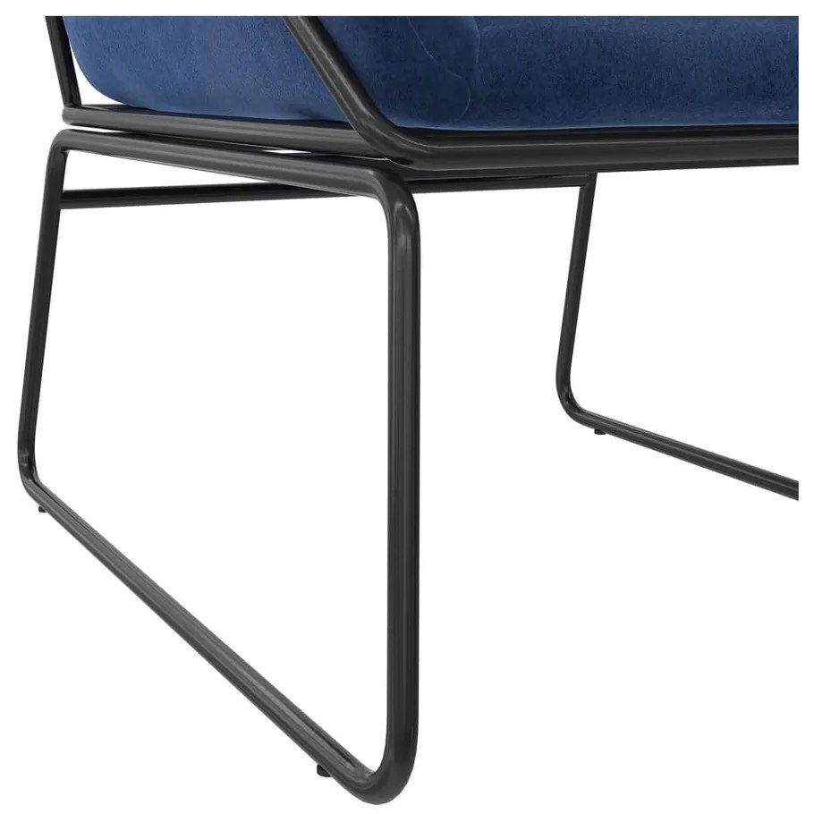 Fotoliu albastru cu tapițerie din catifea Avery – Støraa