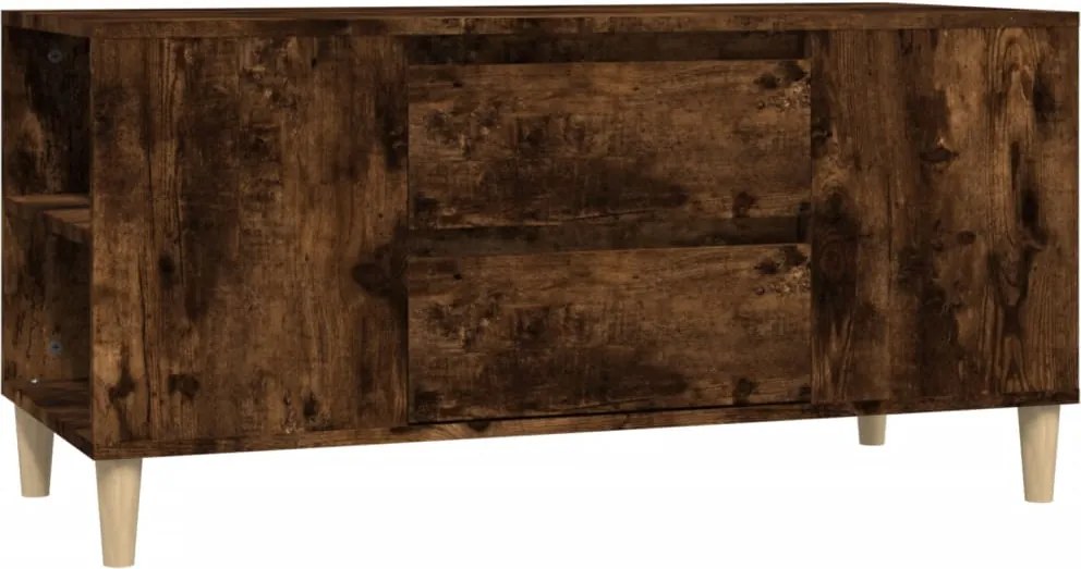 vidaXL Comodă TV, stejar fumuriu, 102x44,5x50 cm, lemn prelucrat