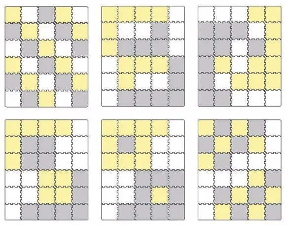 KINDERKRAFT - Puzzle din spumă LUNO 30 piese gri/galben