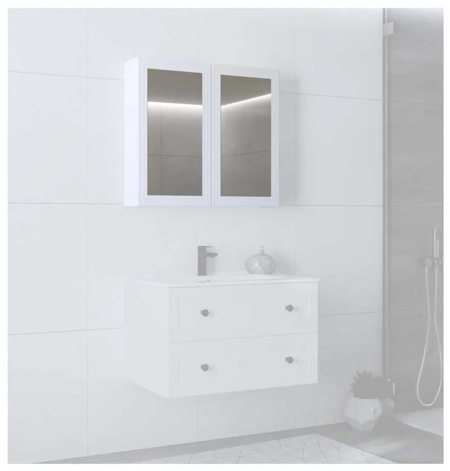 Dulap cu oglindă suspendat Bondi 80 cm, alb