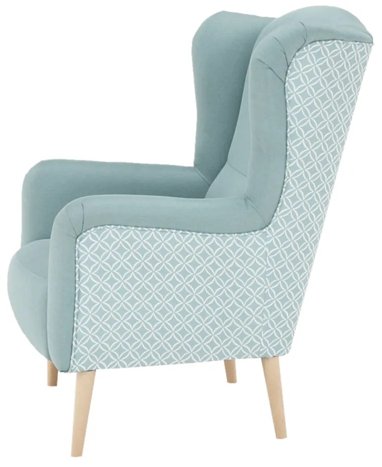 Scaun de design, ţesătură mentol/model, BELEK