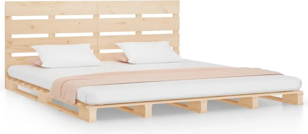 vidaXL Cadru de pat fără saltea, 135x190 cm, lemn masiv de pin