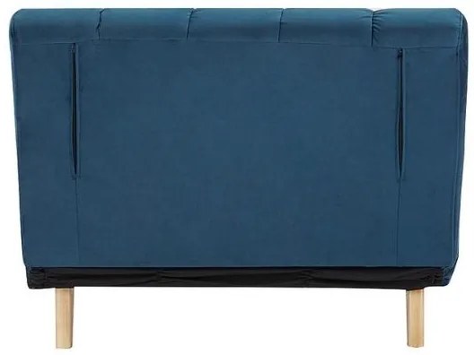 Recliner Billy Velvet, albastru / lemn natural