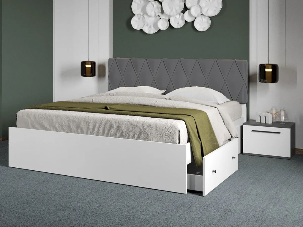 Set mobila dormitor complet Gri/Alb Shape C01