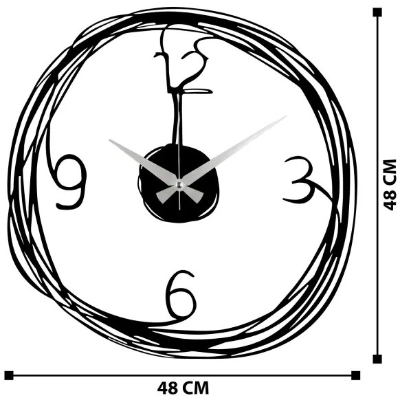 Ceas de perete 48 cm 1xAA negru