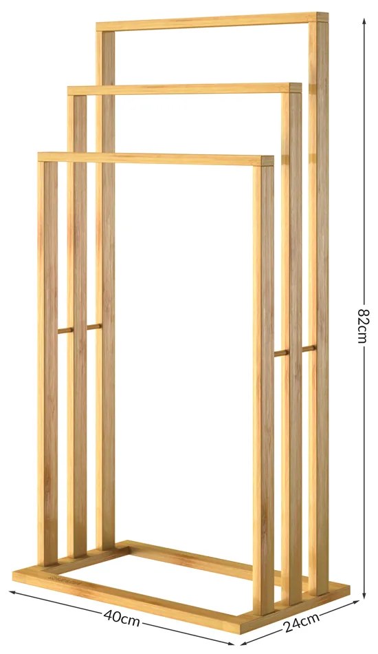 Suport de prosoape de bambus RUBBY, 40x24x82cm, maro Casaria