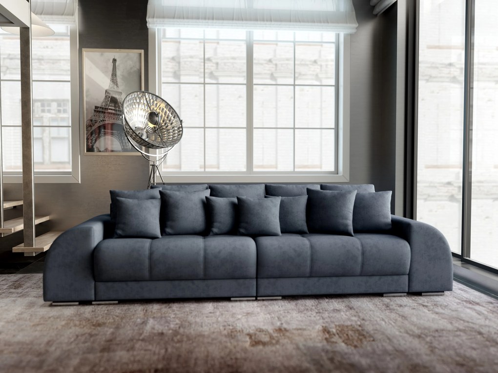 Canapea extensibilă dumonde cu 2 lăzi de depozitare si sezut confortabil din spuma high-density, Verona Enjoy Antracit 310x100 cm