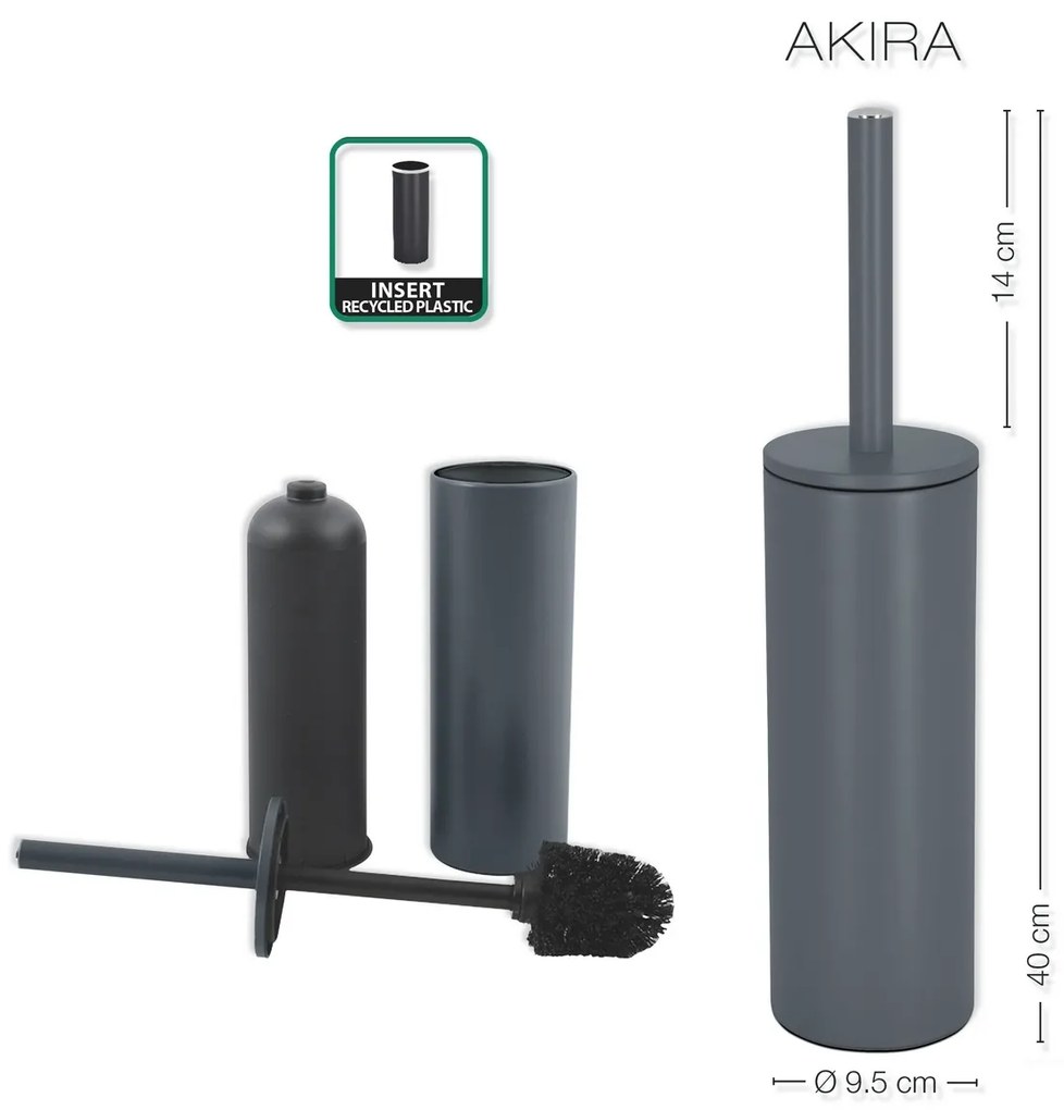 Spirella perie pentru WC Akira, gri mat