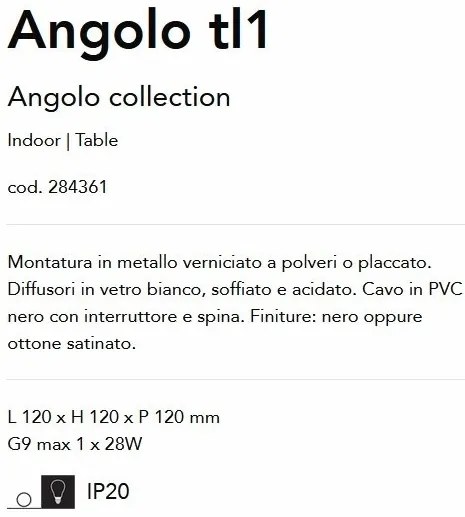 Lampa de masa design minimalist Angolo tl1 alama